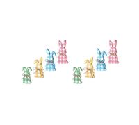 2 set 4Pcs Easter Bunny Wooden Signs Easter Table Decoration for Office Home Party