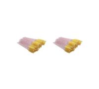 2 set 50 Pcs Eyelash Brush Valentine's Day Sweet Bristle Eyebrow Tweezer Removal Tool Eyelashes Clip Brow Brushes Bright Pink/Yellow