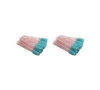 2 set 50 Pcs Eyelash Brush Valentine's Day Sweet Bristle Eyebrow Tweezer Removal Tool Eyelashes Clip Brow Brushes Pink Rod/Deep Green