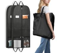 (2 set) 54" Business Suit Garment Bag Executive Packing Case with Structured Compartments - Hanging Garment Bag Wardrobe Closet Storage - Foldable Suit Bag; Lightweight Garment Bags for Commuters