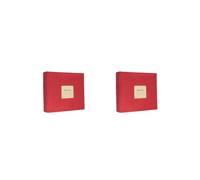 2 set 6 Inch Lint Photo Album 200 Pockets Storage Scrapbooking Holder Vintage Style Memory Photos Memo Notebook Book 4 Color Red