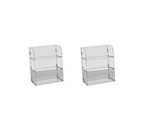 2 Set Acrylic Display Rack Stand Risers Shelf Jewelry Holders 20 cmx10 cmx30 cm Three Clear 3 Tier