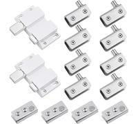 2 Set Adjustable Frameless Glass Door Pivot Hinges & Double Magnetic Touch Latch, for 5-6mm Free-Swinging Glass Door(Double Head)