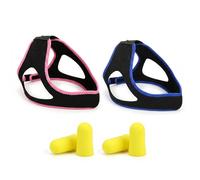2 Set Adjustable Sleep Chin Strap for Adults, Breathable Jaw Support Band, Soft Chin Support Band for Night Routine Travel Rest, Pink and Blue (Style A)