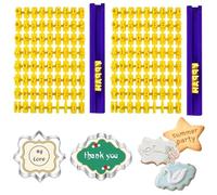 2 Set Alphabet & Number Cookie Press Stamps Reusable Letter Stamps for Clay with 2 Frame Cookie Cutters for Clay Fondant Icing Biscuit Press DIY Moulds
