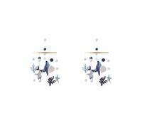 2 Set Baby Crib Mobile Sensory Felt Hanging Decoration for Infant Newborn Children Blue