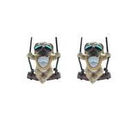 2 set Car Hanging Ornament Funny Swinging Pug Rear View Mirror Hanging Accessories Style C