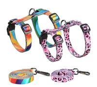 2 Set Cat Harness and Leash Cats Escape Proof Adjustable Cat Harness, Lightweight Soft and Comfortable Kitten for Walking Travel Outdoor for Small Medium Large Cats Leash
