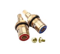 2 Set Ceramic Tap Cartridge 1/4 Turn 20 Spline, Tap Valve Replacement for Shower Bath Taps with Washers, Tap Glands Seals Repair Kit, Solid Brass Cera