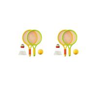 2 set Children's Badminton Tennis Set Lightweight for Beginner Players Girls Beach Yellow Green 39x23 cm