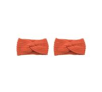 2 set Crochet Headband Simple Style Knitted Sports Head Band Breathable Sweatband Elastic Softness Hairband Running Orange