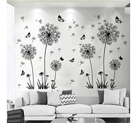 2 Set Dandelion Wall Decals Flower Stickers Murals Butterflies Wall Decor for Bedroom Office Bathroom Living Room Floral Wall Decals Removable Wall Art Decoration Peel Stick Room Wall Decor