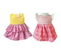 2 Set Doll Clothes and Accessories Set, Baby Doll Clothing for 14-16 Inch Baby Dolls, 35-43 cm Sweet Doll Dress Outfits for Kids Girls Boys Gifts (Not Include Doll)