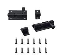 2 Set Door Lock Bolts Shed Door Tower Bolt Heavy Duty 2" Black Slide Bolt Heavy Duty Door Bolts Latch for Internal Door Shed Bathroom Toilet Shed,Shower
