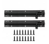 2 Set Door Lock Bolts Shed Door Tower Bolt Heavy Duty Black Door Bolt Latch Slide Barrel Door Bolt Security Lock Latch with Screws for Internal Door Shed Bathroom Toilet Shed (Black, 6inch)