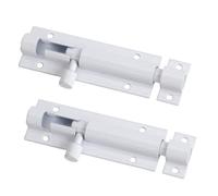 2 Set Door Lock Bolts Shed Door Tower Bolt Heavy Duty White Door Bolt Latch Slide Barrel Door Bolt Security Lock Latch with Screws for Internal Door Shed Bathroom Toilet Shed (White, 3inch)
