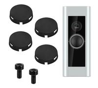 2 Set Doorbell Button Kits, 4pcs Silicone Covers & 2pcs Metal Screws Ultraviolet Ray Resistant and Waterproof Door Bell Button Replacement Compatible with Ring Doorbell Pro(Black)