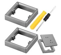 2 Set Double Socket Spacer, Light Switch Spacer 20mm Grey with 4 PCS 5cm Screws, 1 pcs Small Cross Dual-Purpose Screwdriver Double Socket Spacer for Light Switch Back Box Socket Back Box Extender