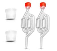 2 Set Fermentation Airlocks and Bung Set Plastic Bubbler Air Lock for Home Brewing Essential Equipment for Wine Making and Cider Making