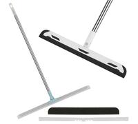 2 Set Floor Squeegee with Adjustable Handle, SIlicone & Foam Squeegee Mop for Floors, Floor Water Cleaning Wiper Squeegees Broom for Wet Room Bathroom Kitchen Glass Squeegees Shower Cleaner