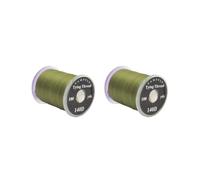 2 set Fly Tying Thread Strong in Standard Bobbins Fly Fishing Material Accessories olive green, 2.5x3cm