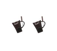2 Set Fondue Mug Coffee Cup Anniversary Home Melting Mug Butter Warmer Tapas 130ml Brown, 11x8.3cm