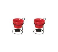 2 Set Fondue Pot Set with Rack Chocolate Melter Melt Pot for Dinner Party Birthday red