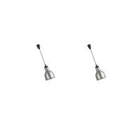 2 set Food Warmer Lamp Hanging Retractable Heat Lamp for Hot Food Kitchen Catering Argent B, Silver, Type 002-7