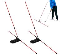 2 SET Golf Swing Trainer Aid - Golf Training Aids With 2 Pieces 105cm - Golfs Alignment Stick Sticks Holder | For Golfs Swing Postures Correction Training Aiming Putting Full Swings Trainer Postures