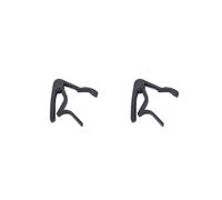 2 set Guitar Capo Streamlined Aluminum Guitar String Clip Clamp with Stainless Steel Spring Silicone Handle, Black