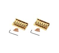 2 set Guitar Fixed Bridge with Screws and Wrench Children Sturdy Metal Replacement Part 73mm Saddle Tailpiece Electric Instrument Gold