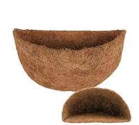 2 Set Hanging Basket Liners, Planter Flower Basket Liner, Half Round Natural Coco Liners, Wall Planter Lin ers Coco Fiber Replacement Fiber Planters Liner For Wall Garden Porch Plant er Flowers Pots