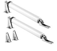 2 Set Heavy Duty Pneumatic Closer,Soft Closing Door Adjustable Speed Positioning Stop, Holder Hardware(2 Set White)