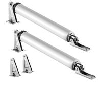 2 Set Heavy Duty Pneumatic Door Closer Adjustable Soft Close Mechanism with Positioning Stop Hardware for Smooth Operation (Silver)