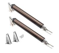 2 Set Heavy Duty Pneumatic Door Closer Adjustable Speed Soft Close Mechanism Positioning Stops & Holders for Smooth Operation (2 Coffee Sets)