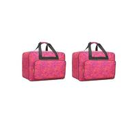 2 Set Large Capacity Sewing Machine Storage Handbag Women Sports Fitness Carry Bag Sewing Machine Carry Case Rose red Small