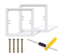 2 Set Light Switch Spacer 10mm White with 4 PCS 4cm Socket Spacer Screws 1 PC Small Cross Dual-Purpose Screwdriver Double Socket Spacer for Light Switch Back Box Socket Back Box Extender