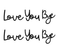 2 Set Love You Bye Wood Signs Wall Decor,Black Modern Home Entryway & Hallway Art, Unique Wooden Family Signs with Double-Side Stickers, Express Warmth & Love, Housewarming Gift, Farmhouse Decor