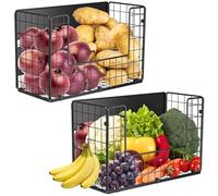 2 Set Magnetic Shelf for Fridge, Fruit Potato & Onion Storage Bins, Pantry Organizers & Storage, Large Container Magnetic Basket for Refrigerator, Kitchen Counter, Cabinet, Magnetic Fridge Organizer