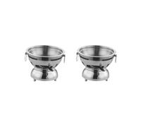 2 Set Mini Hot Pot Traditional Chinese Hot Pot for Kitchen Countertop Home Camping M Silver