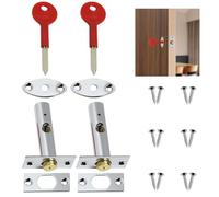 2 Set Mortice Lock, Mortice Door Bolts with Star Keys & Mounting Screws, Stainless Steel Anti-Theft Door Security Rack Bolts for Pipeline Wells, Installation Doors, Fire Escape and Passage Doors
