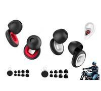 2 Set Motorcycle Ear Plugs Reduce Wind Noise & Sleeping Noise Cancelling, 27dB Protection Against Snoring, Reusable Silicone Washable to Prevent Ear Ringing