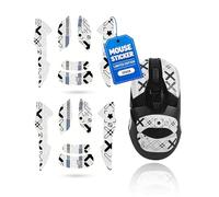 2 Set Mouse Anti-slip Grip Tape Fit for Logitech G903 LIGHTSPEED,toergy Sweat Resistant,Self-Adhesive Design,Elastics Refined Side Stickers,Professional Mice Upgrade Kit,White Printed Pattern