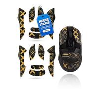 2 Set Mouse Anti-slip Grip Tape Fit for Logitech G903 LIGHTSPEED,toergy Sweat Resistant,Self-Adhesive Design,Elastics Refined Side Stickers,Professional Mice Upgrade Kit,Black Gold Printed Pattern
