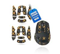 2 Set Mouse Anti-slip Grip Tape Fit for Logitech M720 Triathlon,toergy Sweat Resistant,Self-Adhesive Design,Elastics Refined Side Stickers,Professional Mice Upgrade Kit,Black Gold Printed Pattern