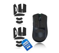 2 Set Mouse Anti-slip Grip Tape Fit for Razer DeathAdder V4 Pro,toergy Sweat Resistant,Easy Use,Self-Adhesive Design,Elastics Refined Side Stickers,Professional Mice Upgrade Kit,Black Printed Pattern