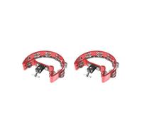2 set Music Rattle Tambourine Handbell Shaker for Precussion Accompaniment Red
