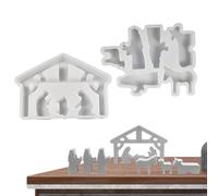 2 Set Nativity Scene Mould, Easter Silicone Moulds, Nativity Silicone Casting Moulds, Scene Sculpture Mold, Silicone Mould Christmas, Silicone Mould for Home Decoration, Christmas Plaster DIYs Crafts
