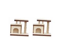 2 set of 1/12 Dollhouse Cat Climbing Frame for Railway Station Model Train Sand Table 6.5cmx3.5cmx5.5cm