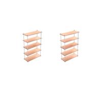 2 set of 1:6 Bookshelf Multilayer Ornaments for Dollhouse DIY Materials 5 Tier Long